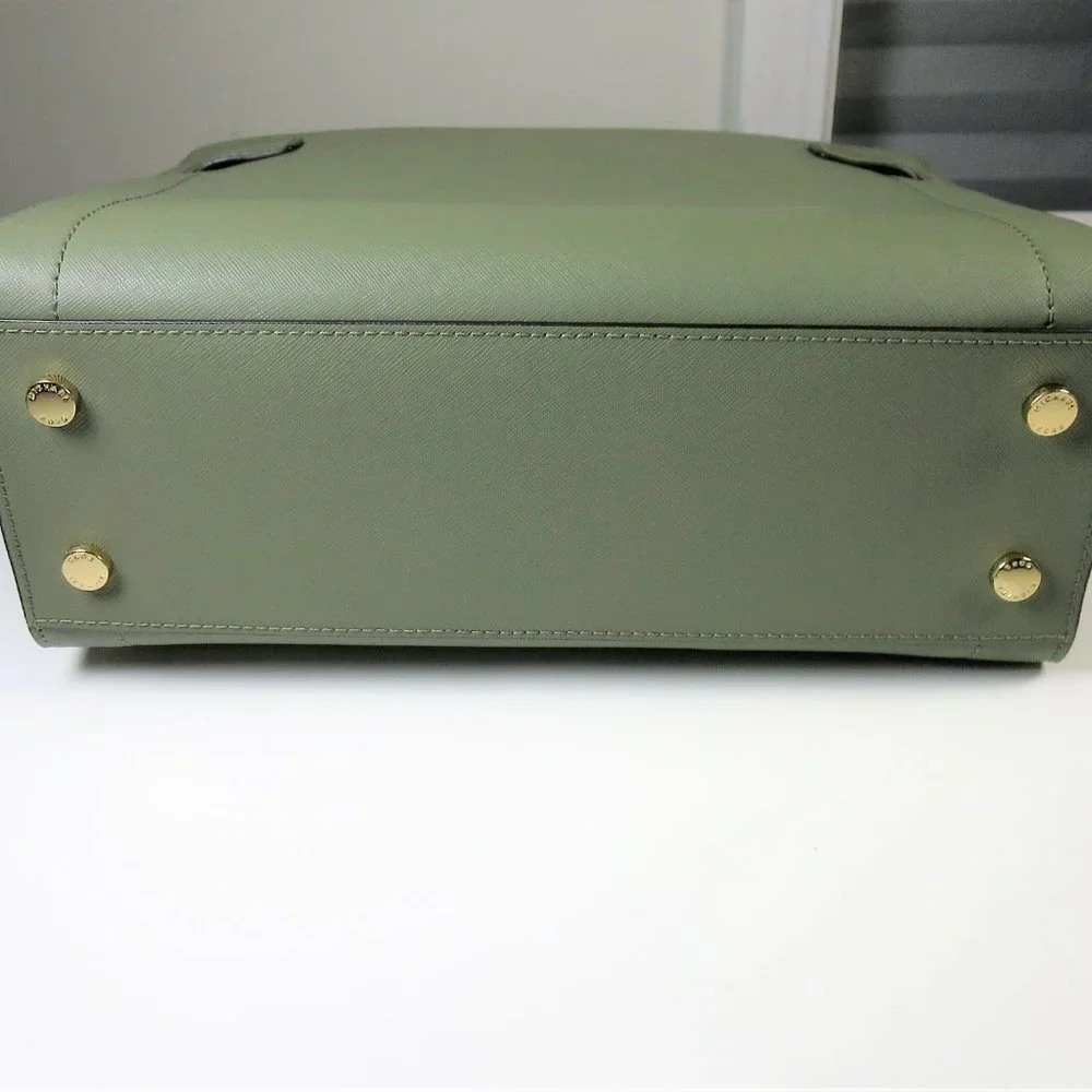 Michael Kors Rayne Medium Leather Satchel Army Green NWT - Picture 6 of 13